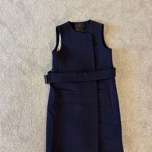 Incredible Vintage J. Crew Navy Midi Dress or Vest with Belt